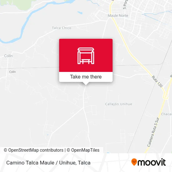 Mapa de Camino Talca  Maule / Unihue