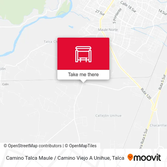Mapa de Camino Talca Maule / Camino Viejo A Unihue