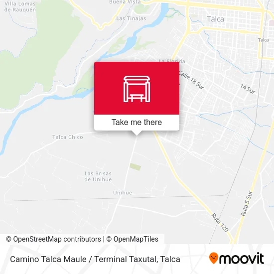 Mapa de Camino Talca Maule / Terminal Taxutal
