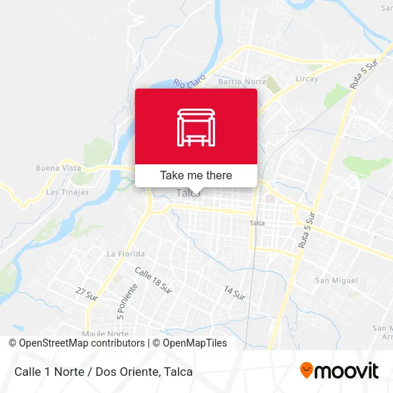 Mapa de Calle 1 Norte / Dos Oriente