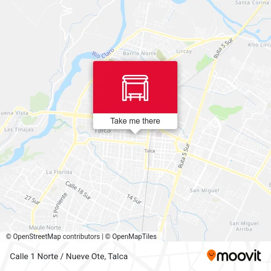 Mapa de Calle 1 Norte / Nueve Ote