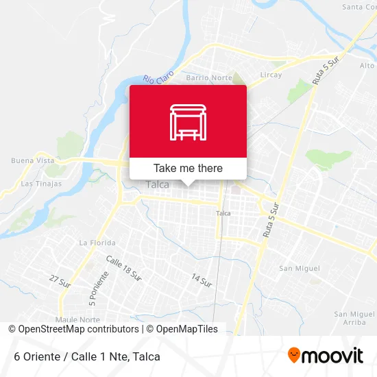 Mapa de 6 Oriente / Calle 1 Nte