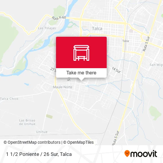 Mapa de 1 1/2 Poniente / 26 Sur