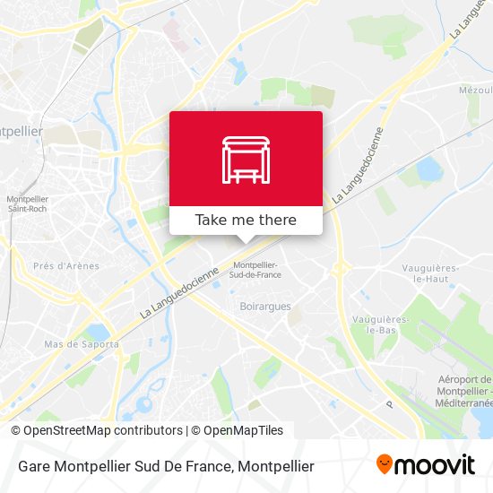 Gare Montpellier Sud De France map