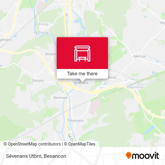 Sévenans Utbm map