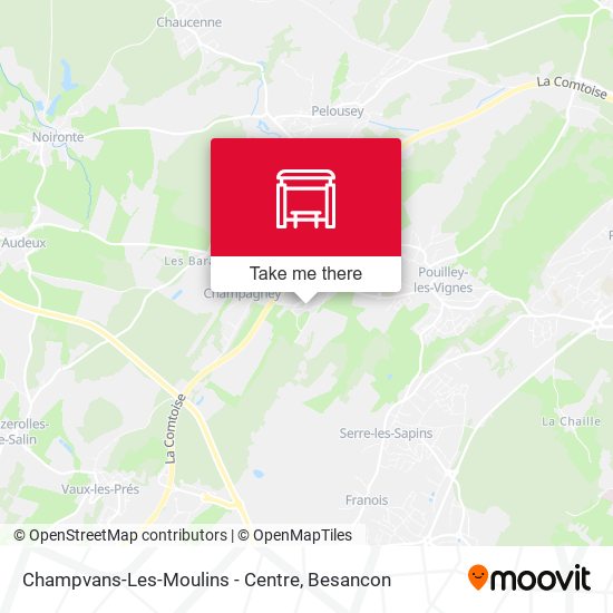 Champvans-Les-Moulins - Centre map