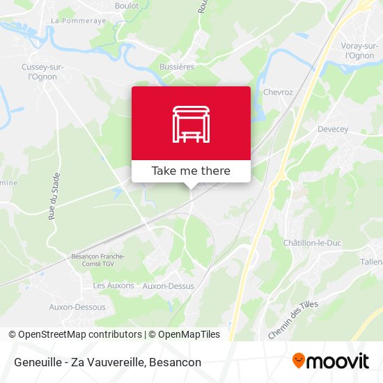 Geneuille - Za Vauvereille map