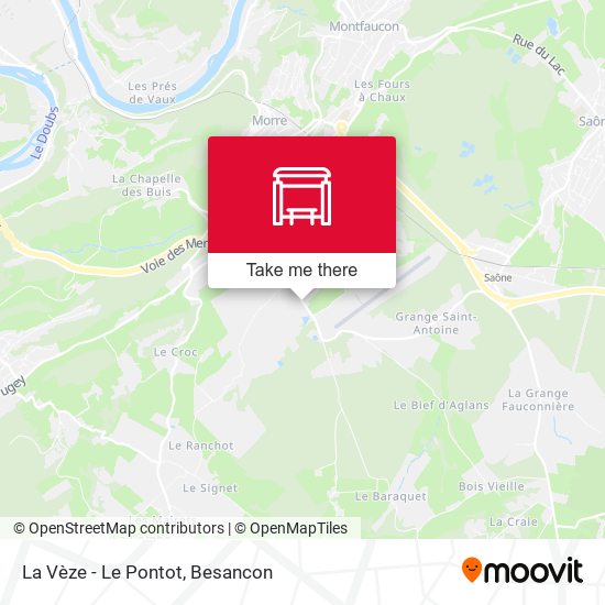 La Vèze - Le Pontot map