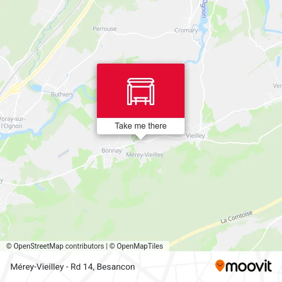 Mérey-Vieilley - Rd 14 map