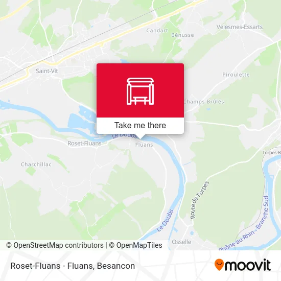 Roset-Fluans - Fluans map