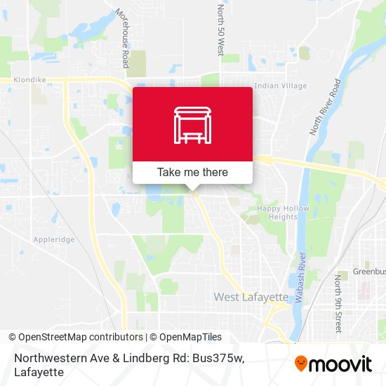 Northwestern Ave & Lindberg Rd: Bus375w map