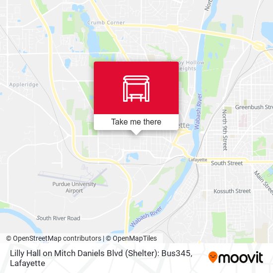 Lilly Hall on Mitch Daniels Blvd (Shelter): Bus345 map