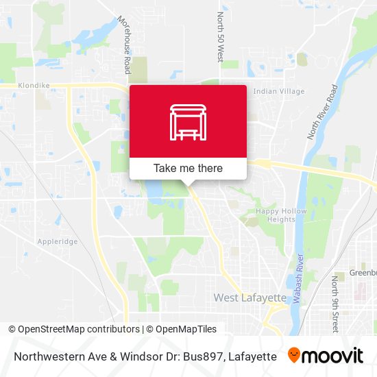 Northwestern Ave & Windsor Dr: Bus897 map