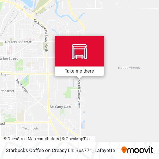 Mapa de Starbucks Coffee on Creasy Ln: Bus771