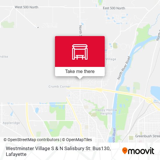 Westminster Village S & N Salisbury St: Bus130 map