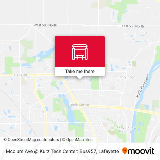 Mapa de Mcclure Ave @ Kurz Tech Center: Bus957