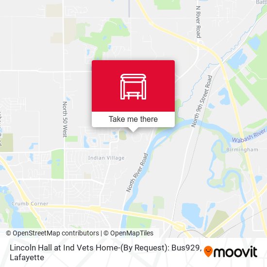 Lincoln Hall at Ind Vets Home-(By Request): Bus929 map