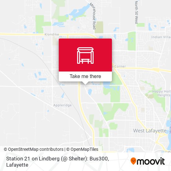 Station 21 on Lindberg (@ Shelter): Bus300 map