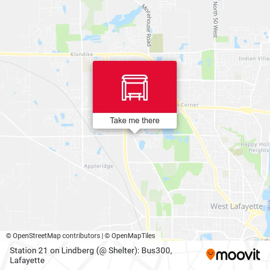 Mapa de Station 21 on Lindberg (@ Shelter): Bus300