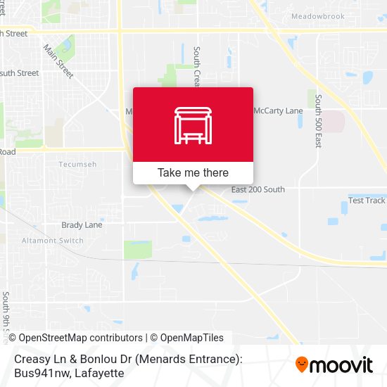 Mapa de Creasy Ln & Bonlou Dr (Menards Entrance): Bus941nw