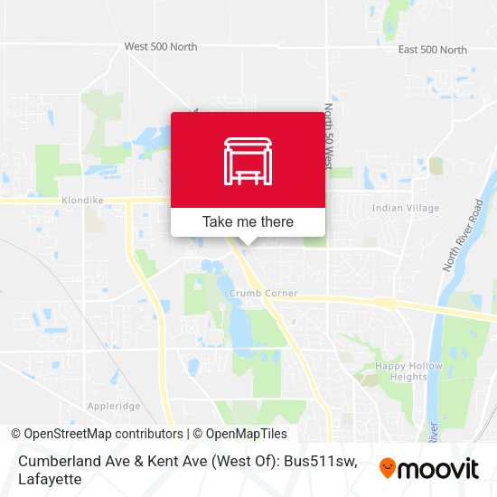 Cumberland Ave & Kent Ave (West Of): Bus511sw map