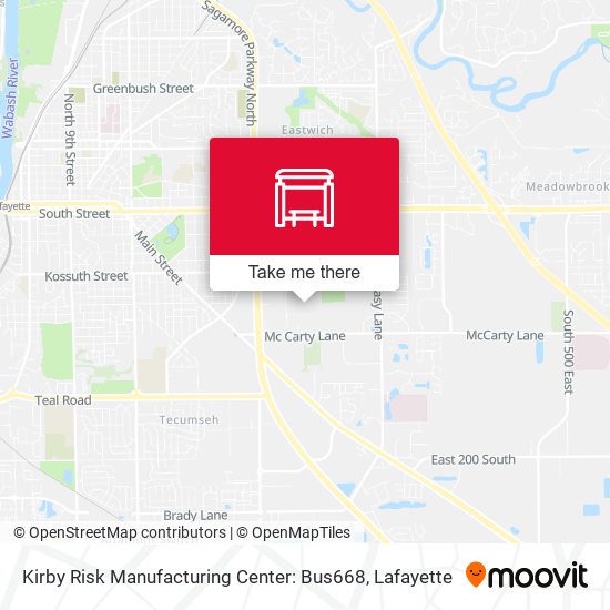 Mapa de Kirby Risk Manufacturing Center: Bus668