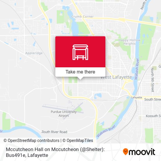 Mapa de Mccutcheon Hall on Mccutcheon (@Shelter): Bus491e