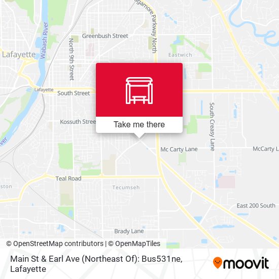 Mapa de Main St &  Earl Ave (Northeast Of): Bus531ne
