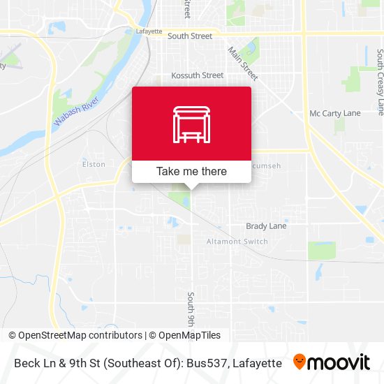 Mapa de Beck Ln & 9th St (Southeast Of): Bus537