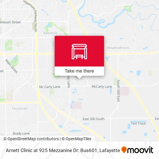 Mapa de Arnett Clinic at 925 Mezzanine Dr: Bus601