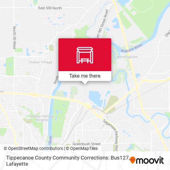 Mapa de Tippecanoe County Community Corrections: Bus127