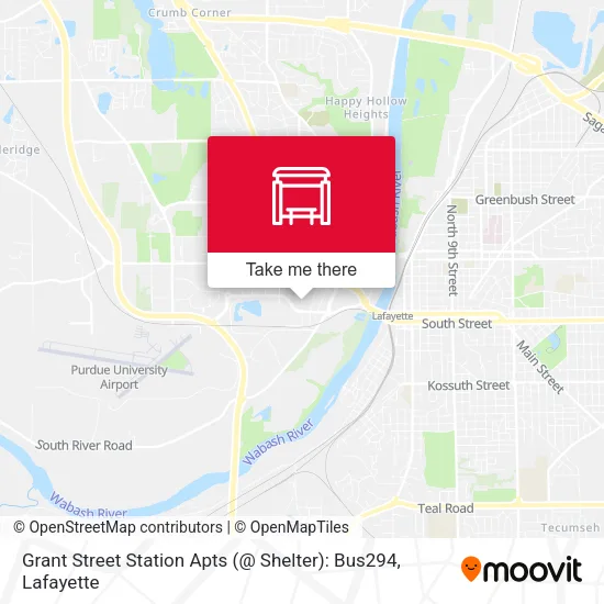 Mapa de Grant Street Station Apts (@ Shelter): Bus294