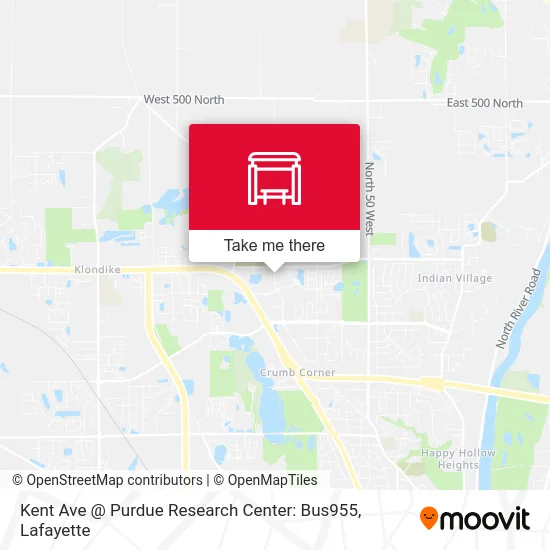 Kent Ave @ Purdue Research Center: Bus955 map