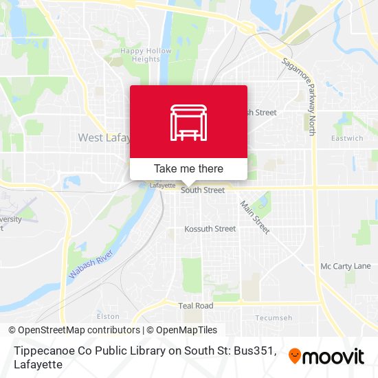 Mapa de Tippecanoe Co Public Library on South St: Bus351