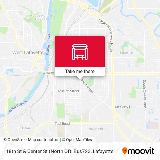 Mapa de 18th St & Center St (North Of): Bus723