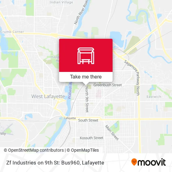 Mapa de Zf Industries on 9th St: Bus960