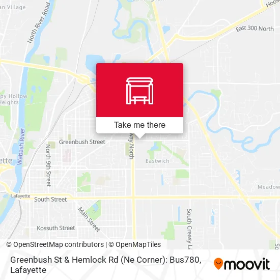 Greenbush St & Hemlock Rd (Ne Corner):  Bus780 map