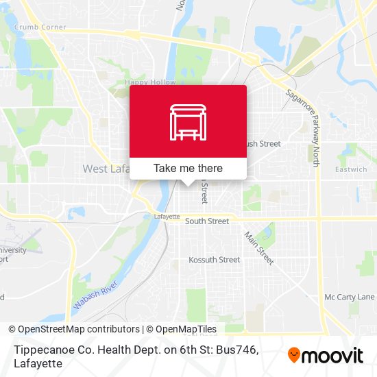 Tippecanoe Co. Health Dept. on 6th St: Bus746 map