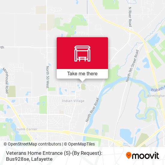 Veterans Home Entrance (S)-(By Request): Bus928se map