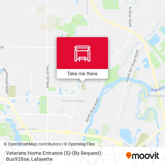 Mapa de Veterans Home Entrance (S)-(By Request): Bus928se