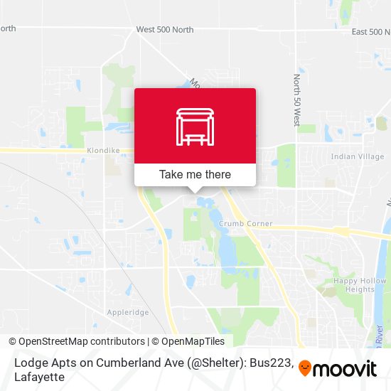 Lodge Apts on Cumberland Ave (@Shelter): Bus223 map