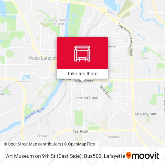 Art Museum on 9th St (East Side): Bus502 map