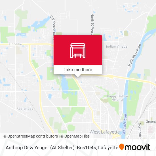 Mapa de Anthrop Dr & Yeager (At Shelter): Bus104s