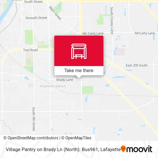 Mapa de Village Pantry on Brady Ln (North): Bus961