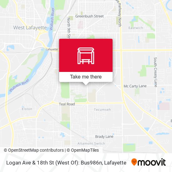 Logan Ave & 18th St (West Of): Bus986n map