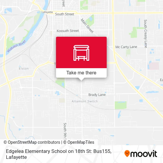 Mapa de Edgelea Elementary School on 18th St: Bus155
