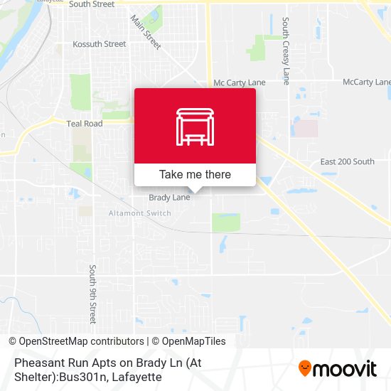 Pheasant Run Apts on Brady Ln (At Shelter):Bus301n map