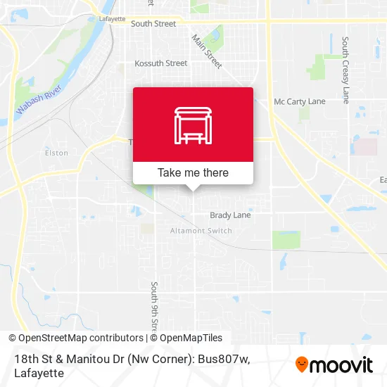 Mapa de 18th St & Manitou Dr (Nw Corner): Bus807w