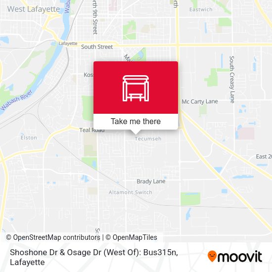 Shoshone Dr & Osage Dr (West Of): Bus315n map