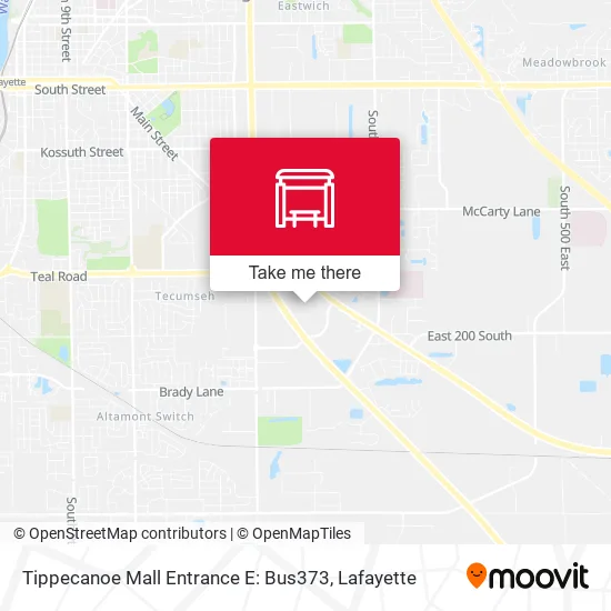 Mapa de Tippecanoe Mall Entrance E: Bus373